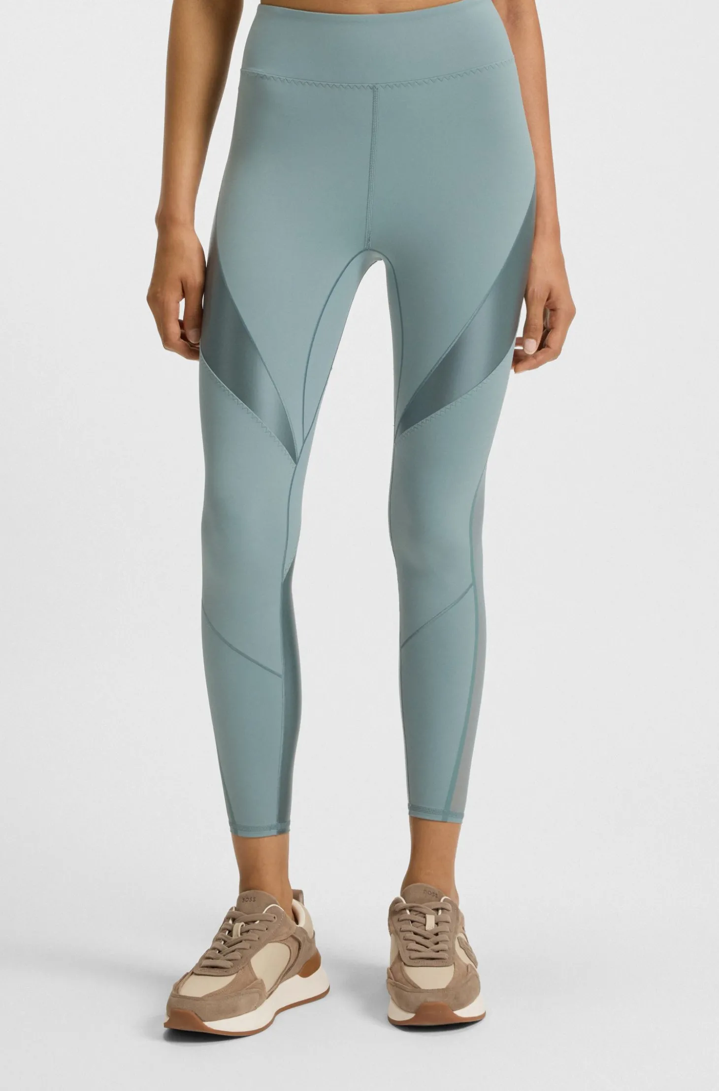 Sportive Leggings mit Mesh-Einsätzen
