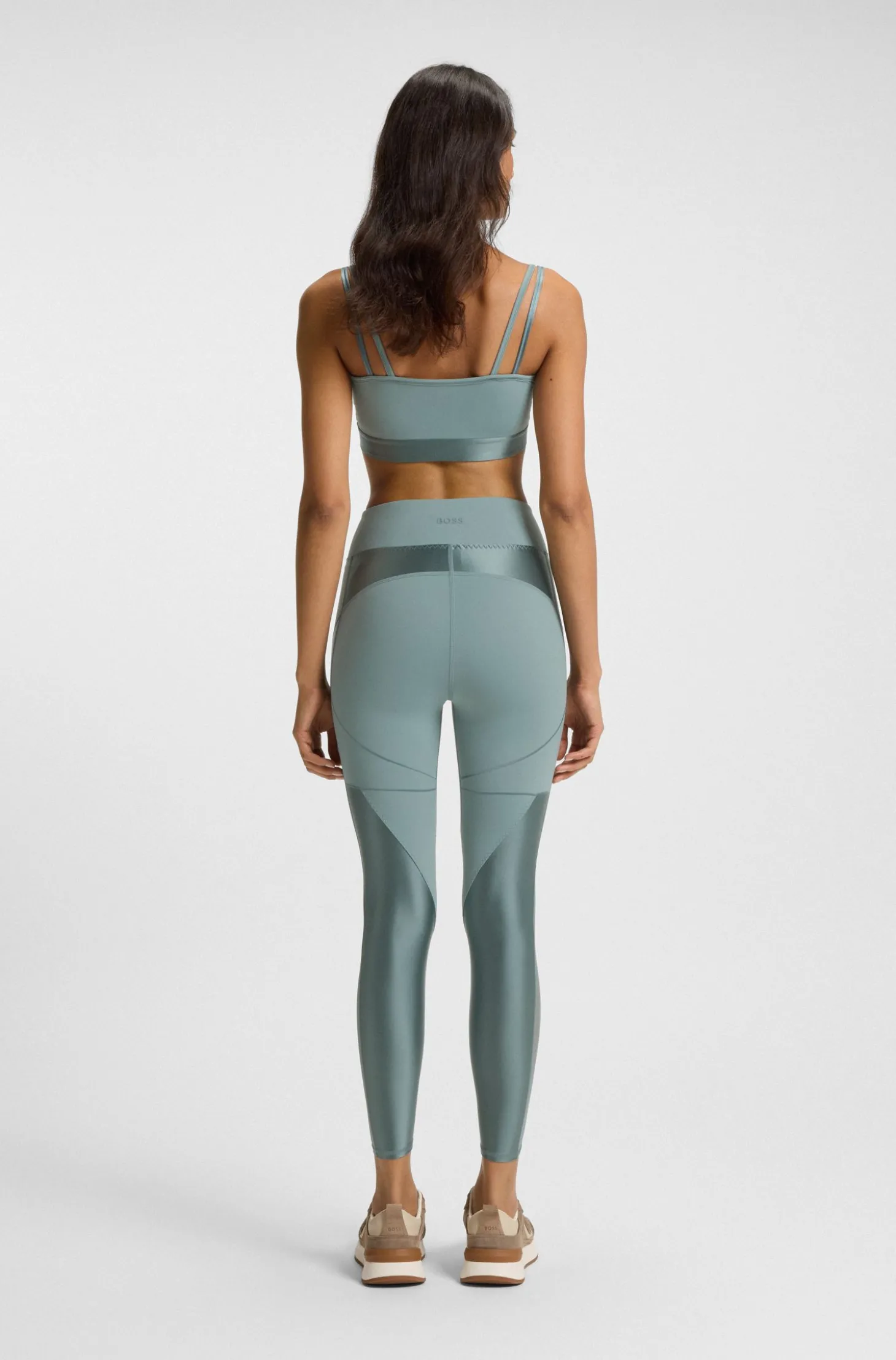 Sportive Leggings mit Mesh-Einsätzen