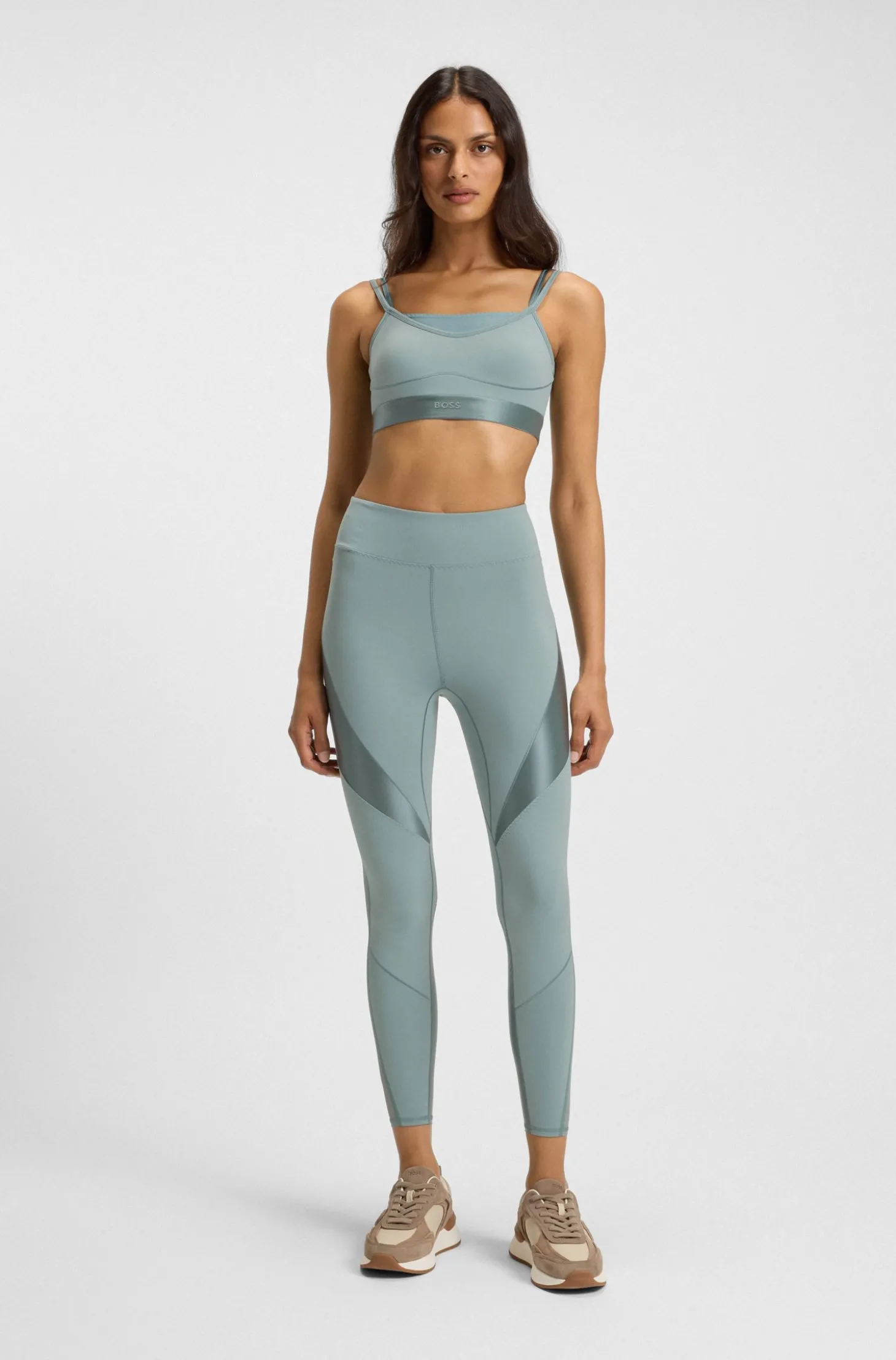 Sportive Leggings mit Mesh-Einsätzen
