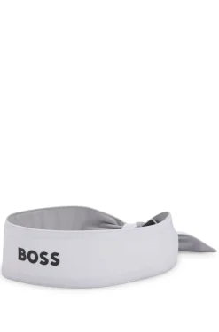Sport-Stirnband aus Stretch-Twill mit Logo-Print