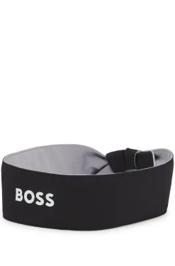 Sport-Stirnband aus Stretch-Twill mit Logo-Print