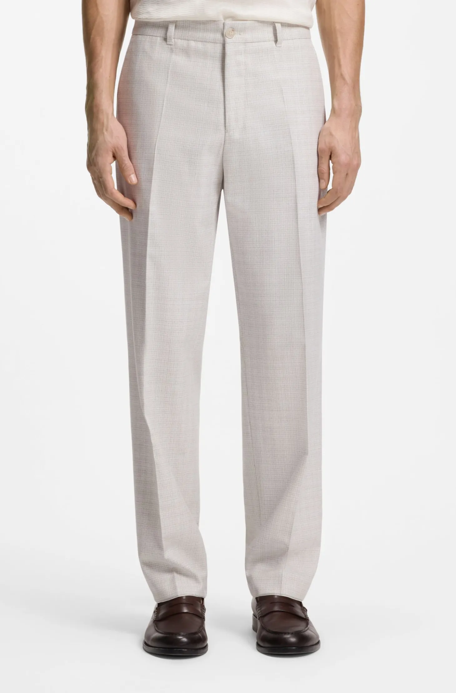 Straight-Fit Hose aus Schurwolle und Baumwolle