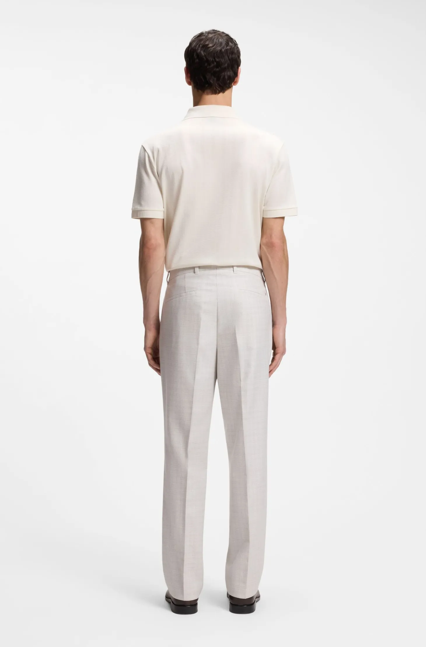 Straight-Fit Hose aus Schurwolle und Baumwolle