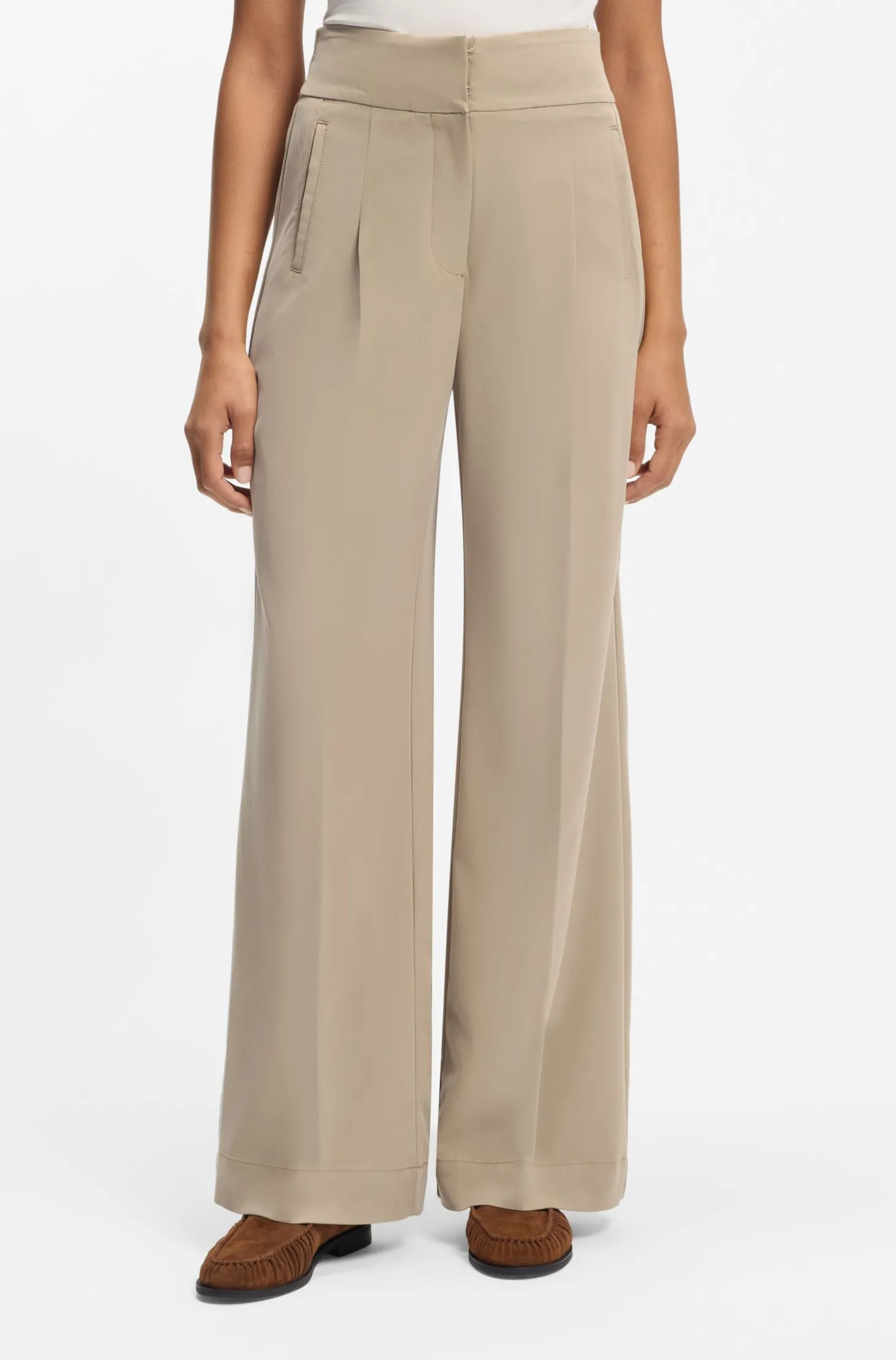 Straight-Fit Hose mit Bundfalten