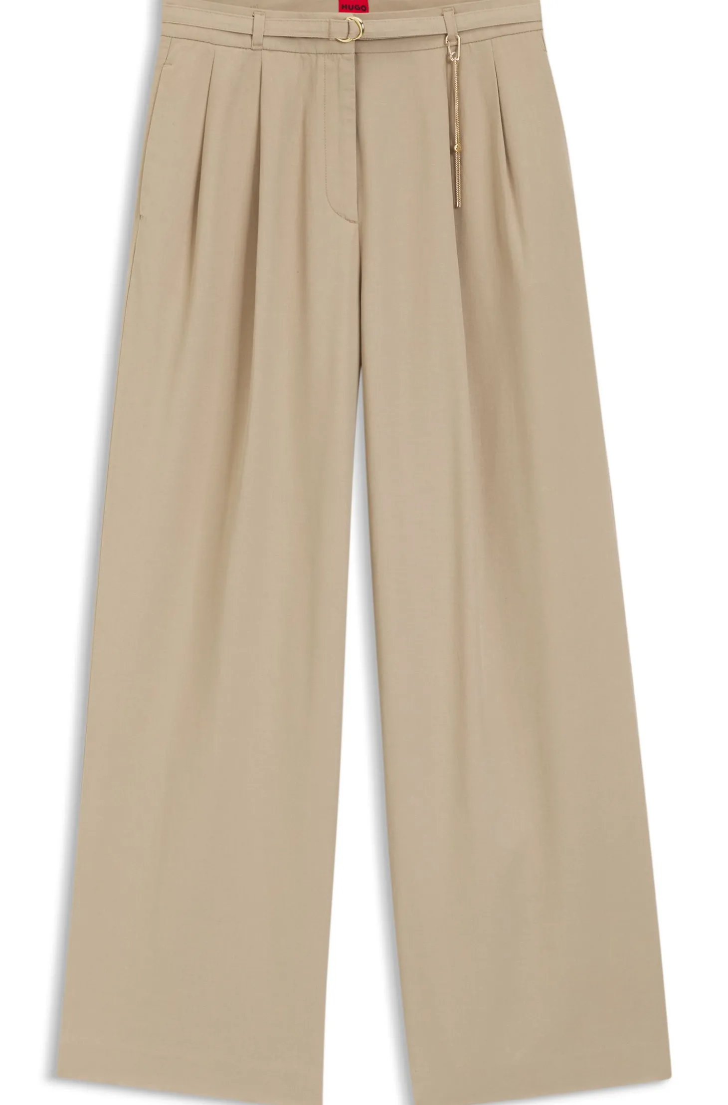 Straight-Fit Hose mit goldfarbener Karabiner-Kette