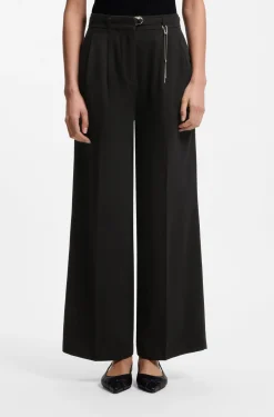 Straight-Fit Hose mit goldfarbener Karabiner-Kette