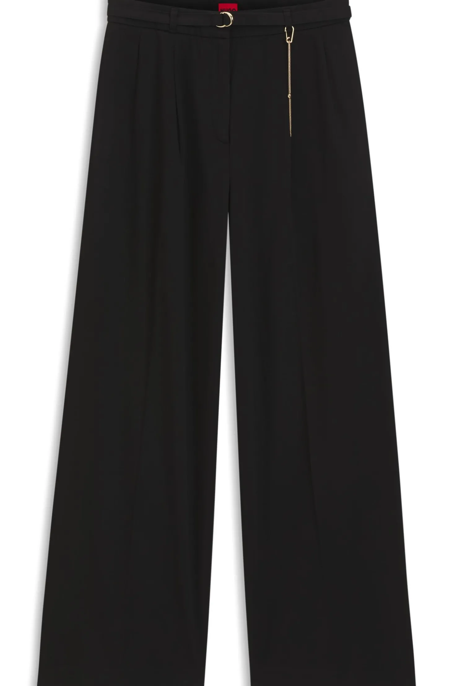 Straight-Fit Hose mit goldfarbener Karabiner-Kette