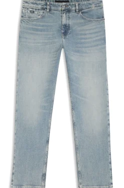Straight-Fit Jeans aus blauem Stretch-Denim