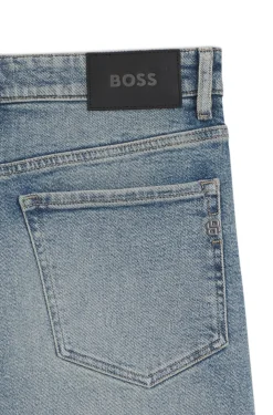 Straight-Fit Jeans aus leuchtend blauem Stretch-Denim