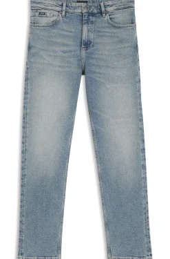 Straight-Fit Jeans aus leuchtend blauem Stretch-Denim