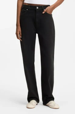 Straight-Fit Jeans aus schwarzem Stretch-Denim