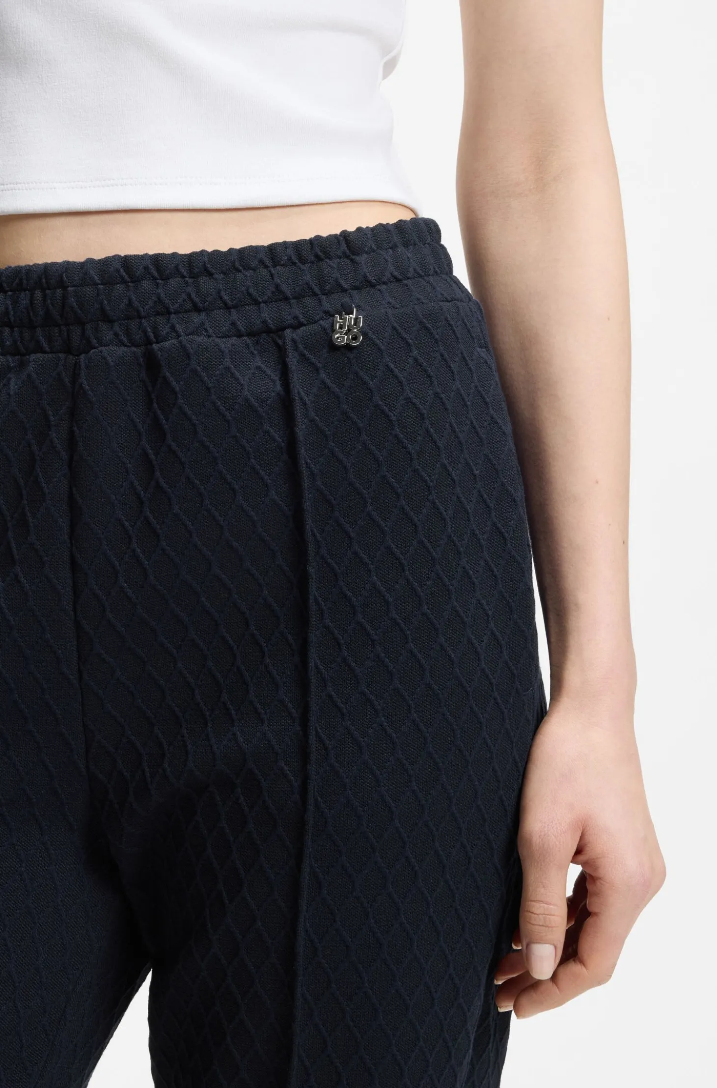 Straight-Fit Jogginghose aus Jacquard mit Rautenmuster
