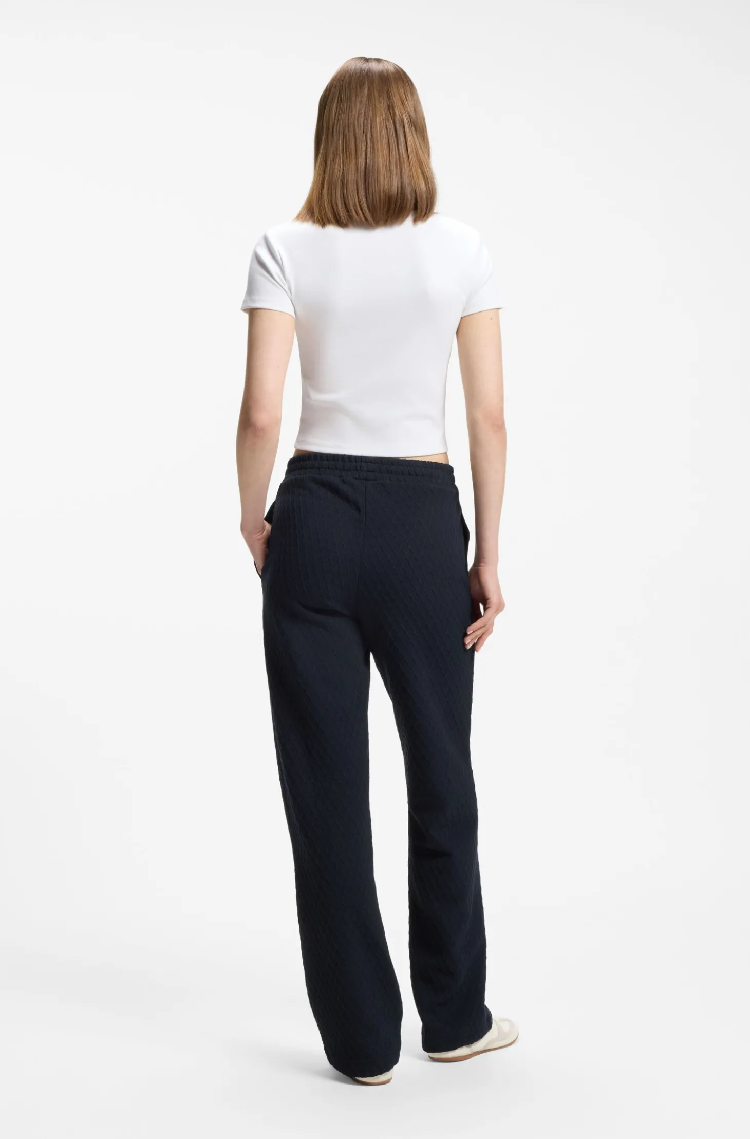 Straight-Fit Jogginghose aus Jacquard mit Rautenmuster