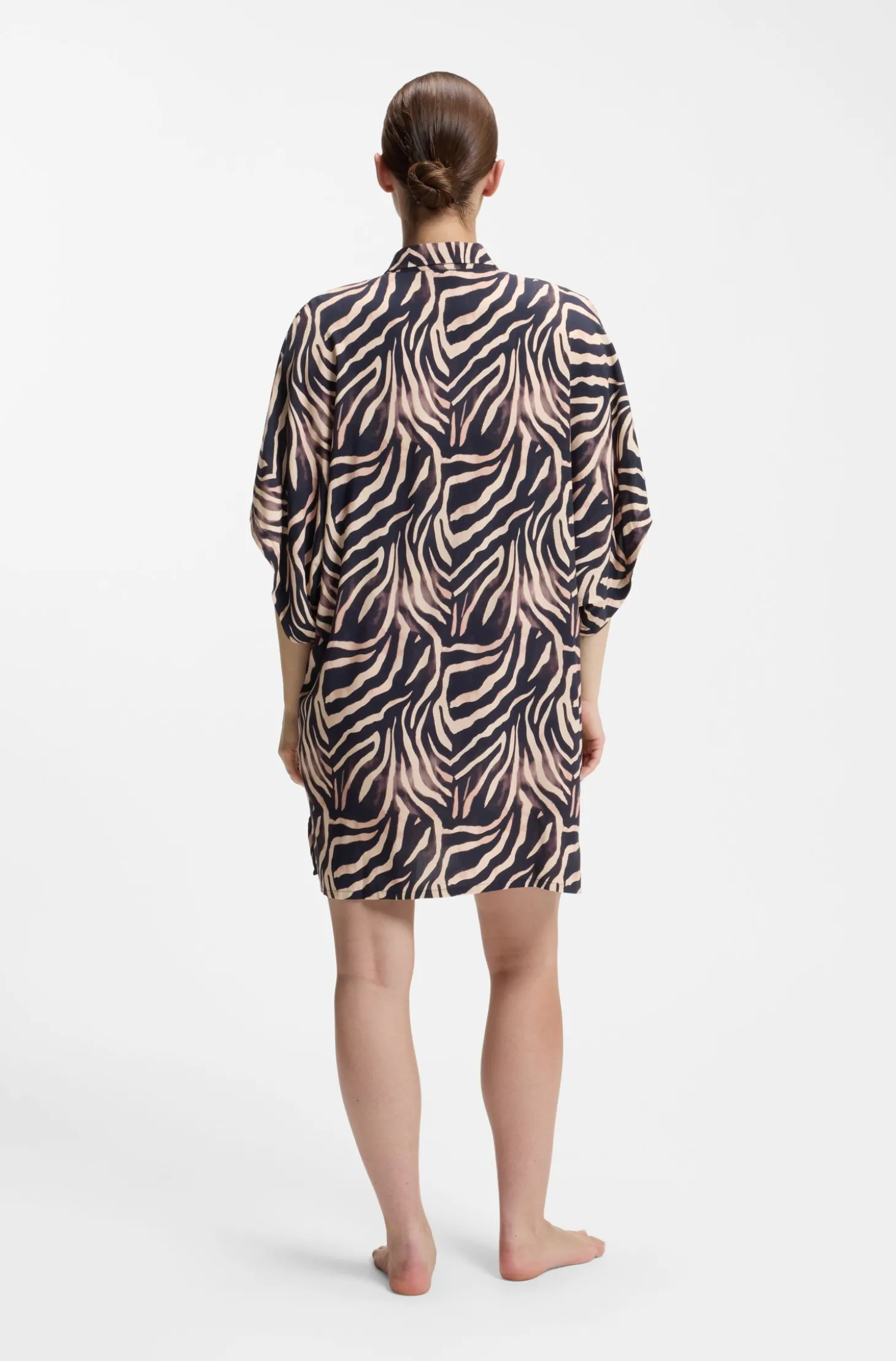 Strandkleid mit Print und Stacked-Logo-Besatz