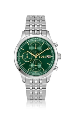 Stratus Chronograph mit grünem Zifferblatt und Gliederarmband