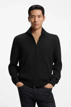 Strick-Cardigan aus Baumwolle mit Logo-Stickerei