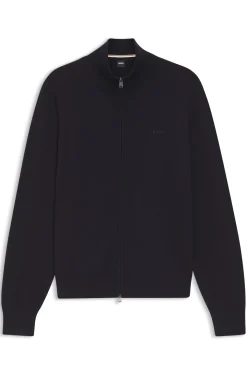 Strick-Cardigan aus Baumwolle mit Logo-Stickerei