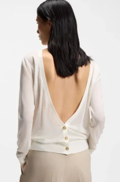Strick-Cardigan mit Knopfverschluss hinten