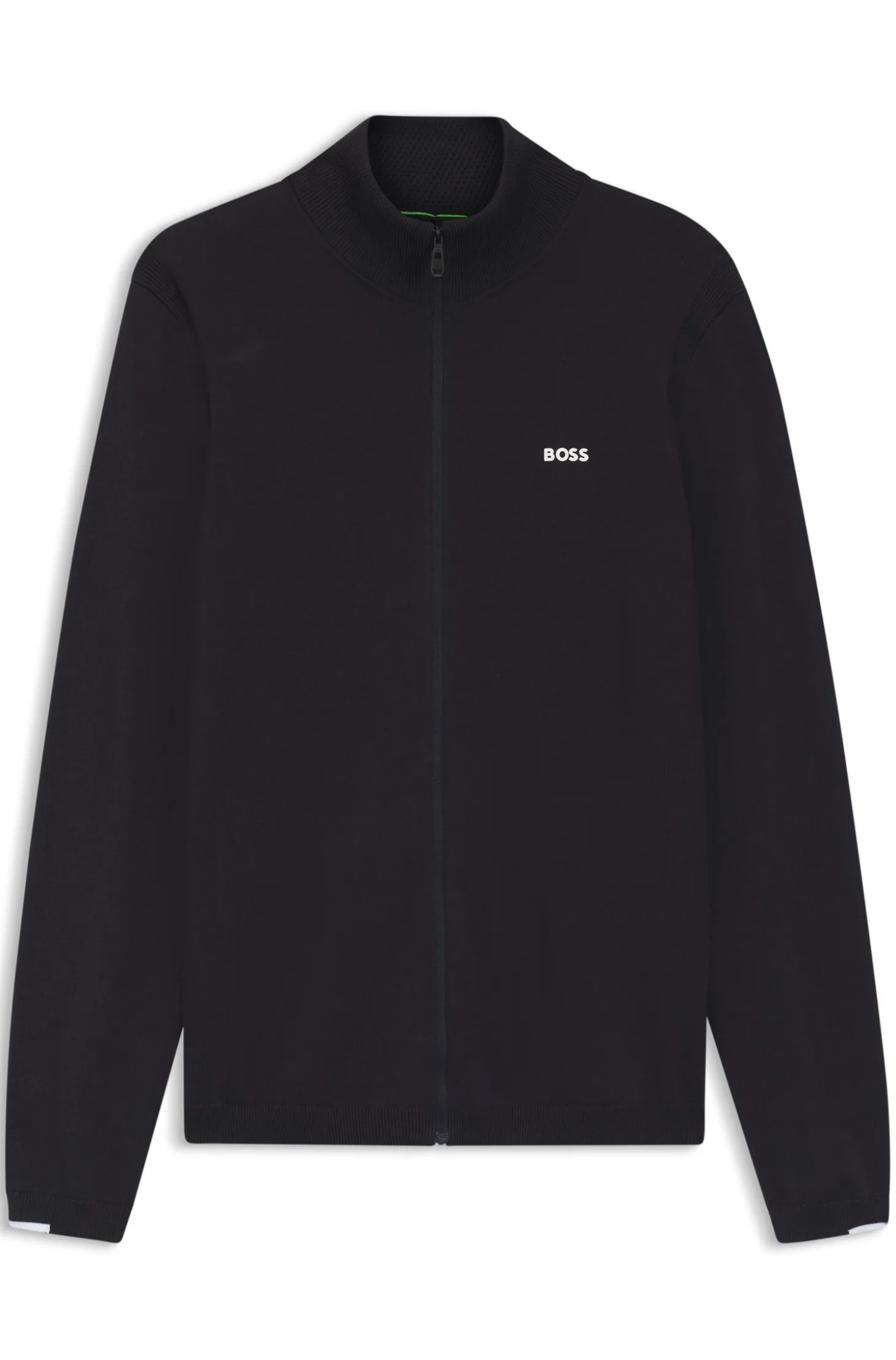Strickjacke aus Baumwolle mit kontrastfarbenem Logo