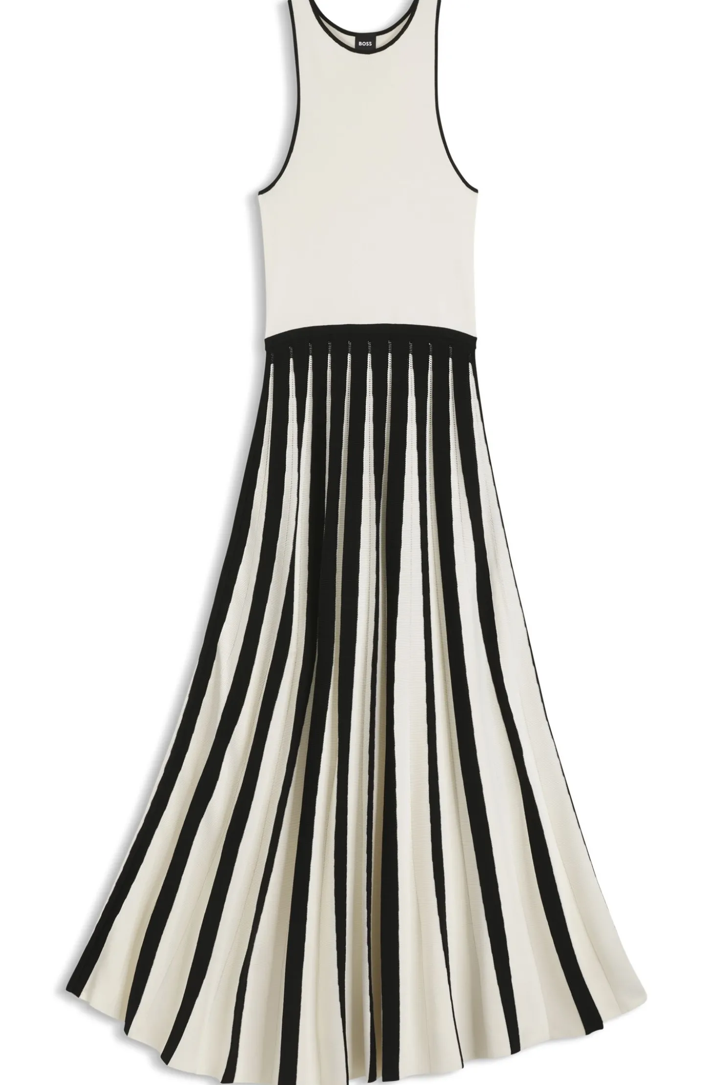 Strickkleid mit zweifarbigem Plissee-Rock
