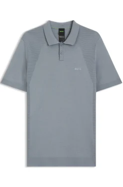 Strick-Poloshirt aus Baumwoll-Mix mit Bodymapping-Struktur