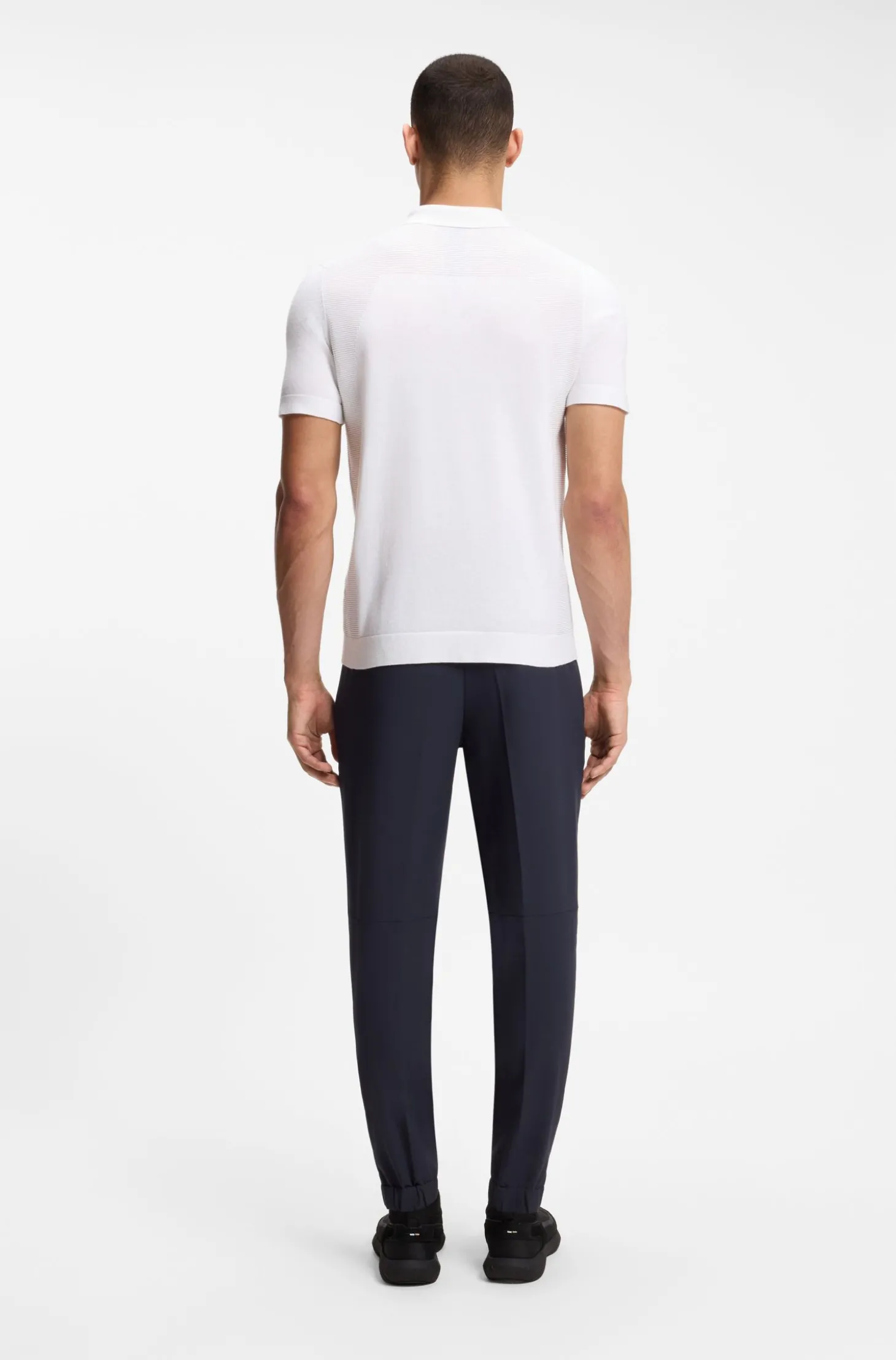Strick-Poloshirt aus Baumwoll-Mix mit Bodymapping-Struktur