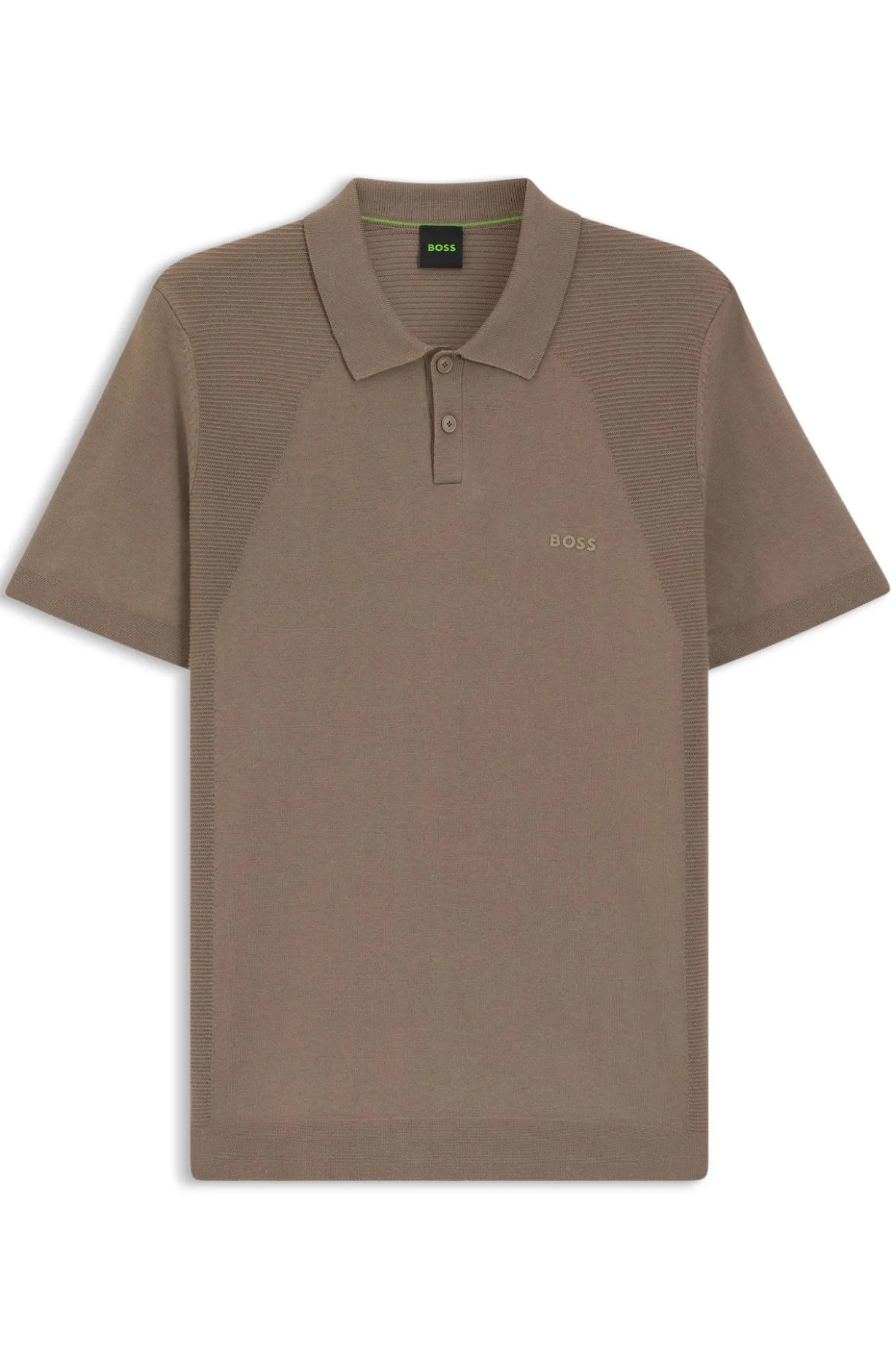 Strick-Poloshirt aus Baumwoll-Mix mit Bodymapping-Struktur