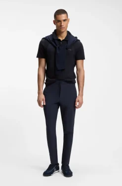 Strick-Poloshirt aus Baumwoll-Mix mit Bodymapping-Struktur
