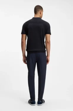 Strick-Poloshirt aus Baumwoll-Mix mit Bodymapping-Struktur