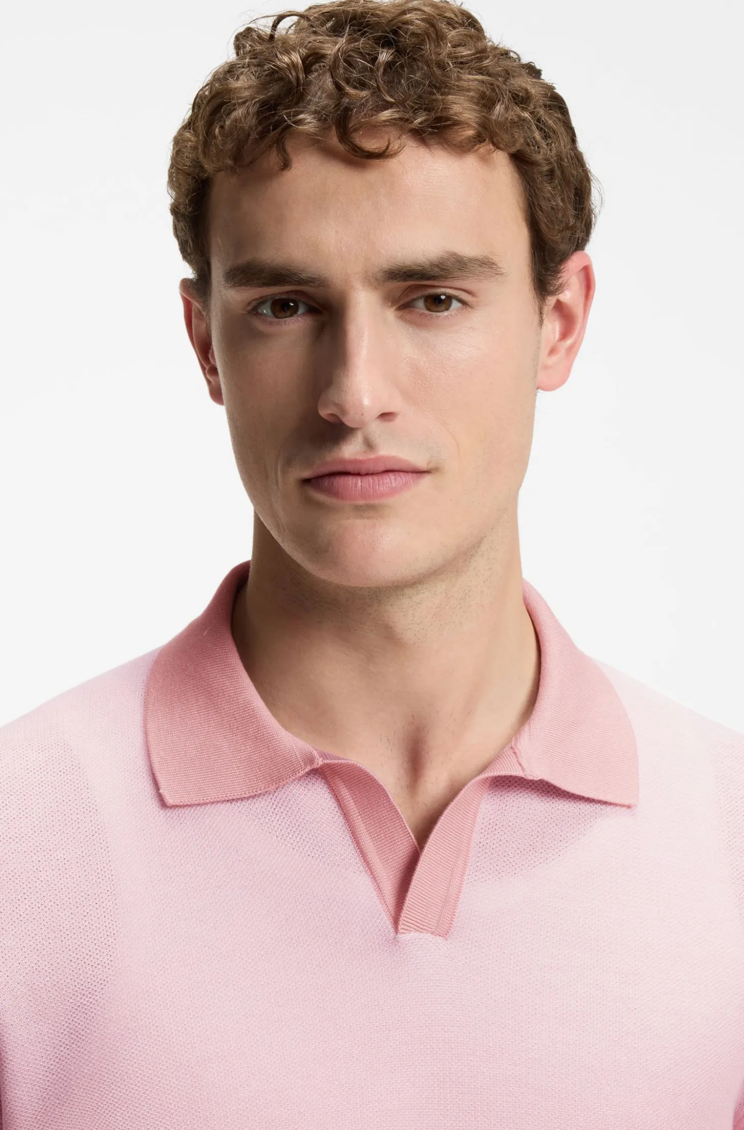 Strick-Poloshirt aus Baumwoll-Mix mit Querstreifen