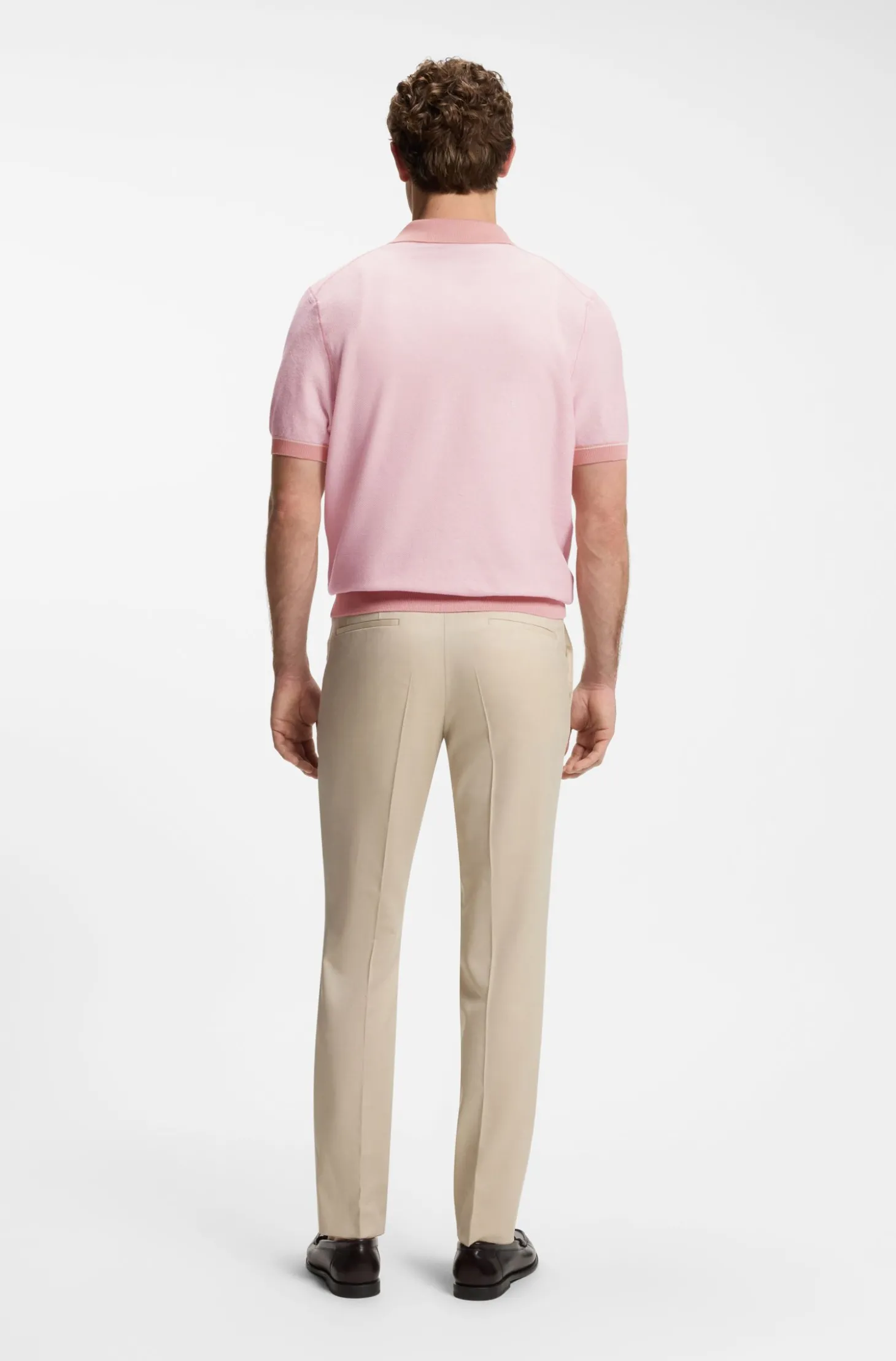 Strick-Poloshirt aus Baumwoll-Mix mit Querstreifen
