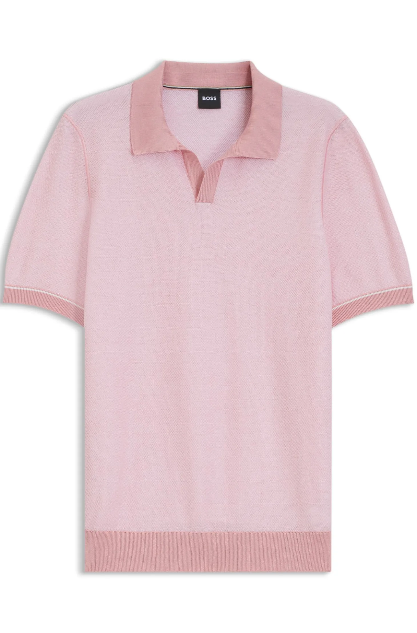 Strick-Poloshirt aus Baumwoll-Mix mit Querstreifen