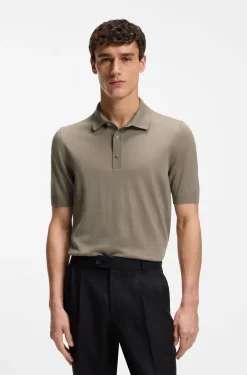 Strick-Poloshirt aus Schurwolle
