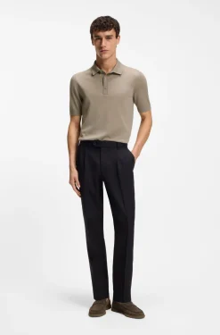 Strick-Poloshirt aus Schurwolle