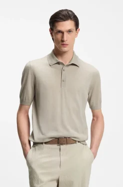 Strick-Poloshirt aus Schurwolle