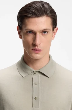 Strick-Poloshirt aus Schurwolle