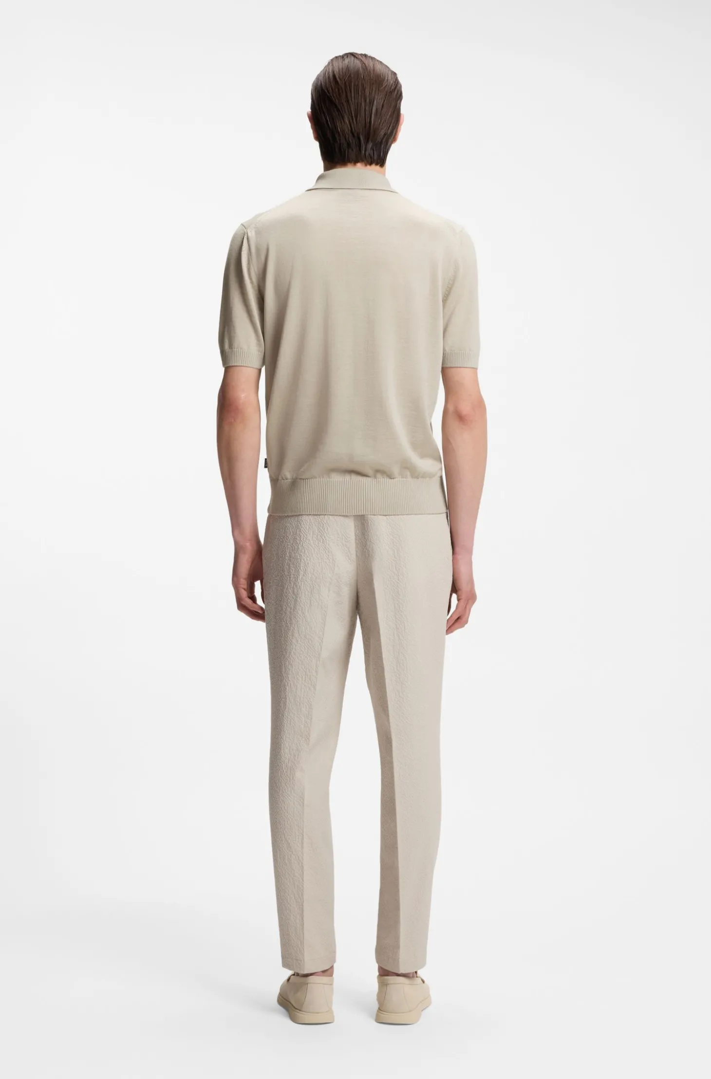 Strick-Poloshirt aus Schurwolle