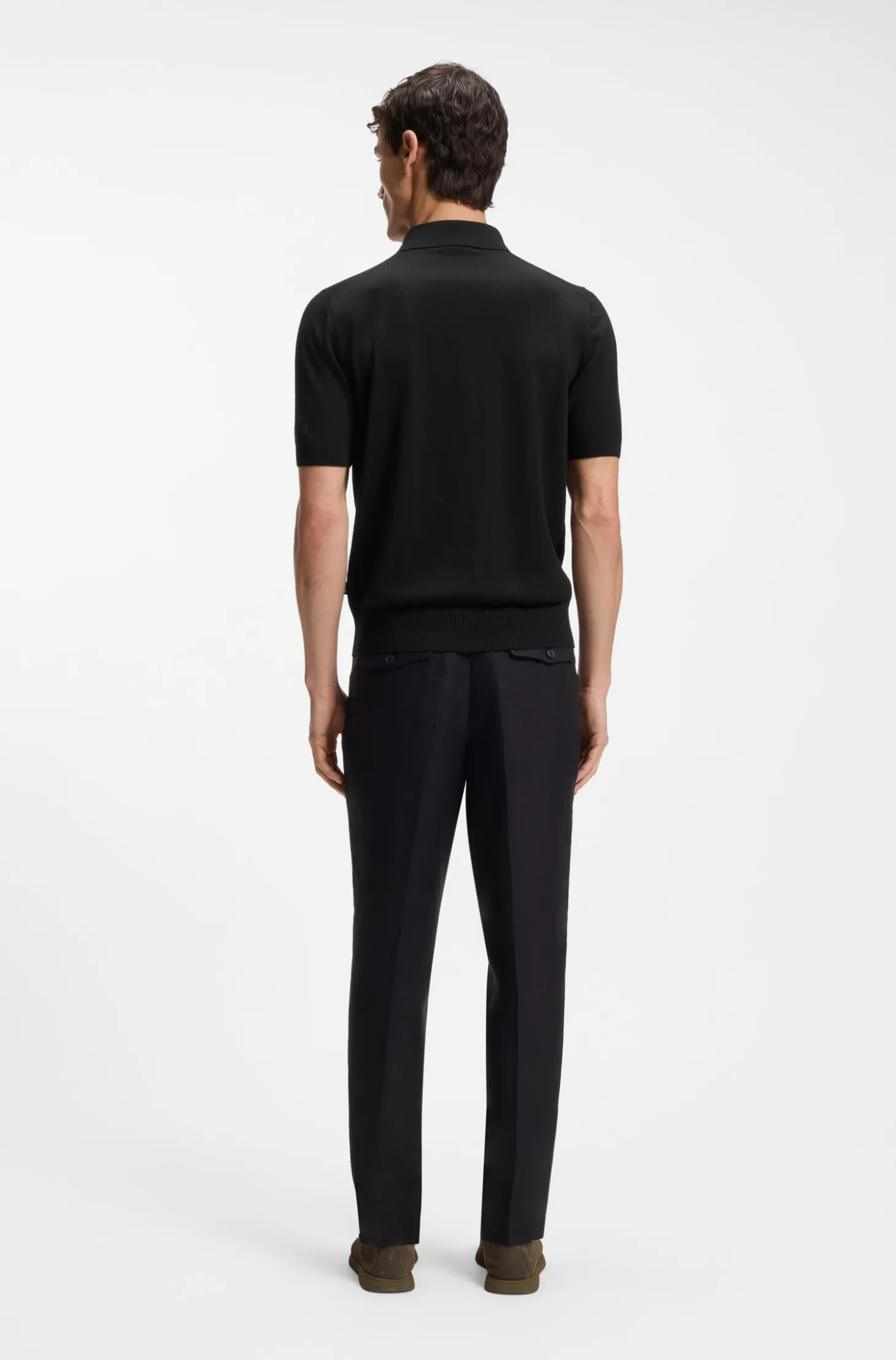 Strick-Poloshirt aus Schurwolle
