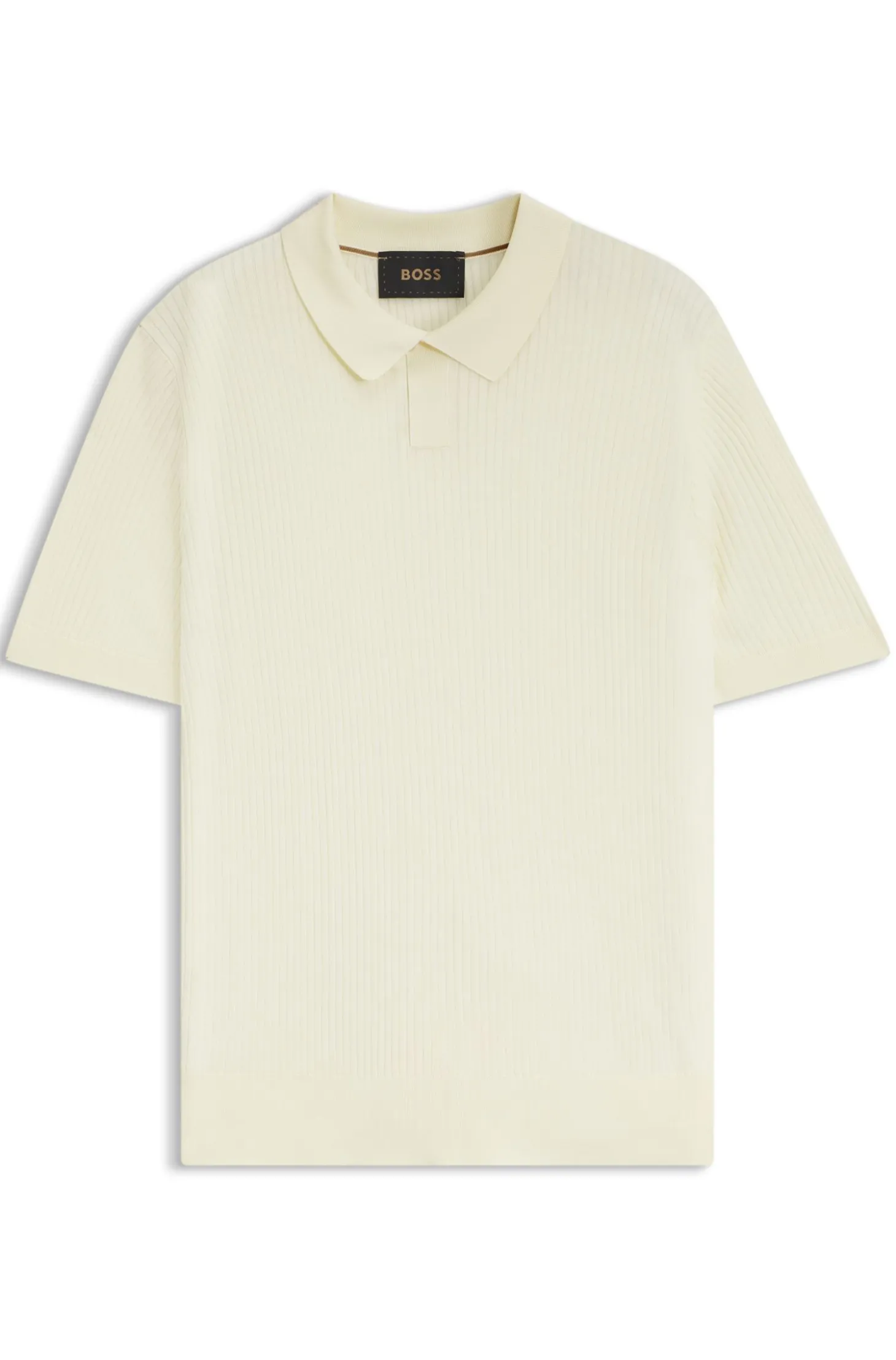 Strick-Poloshirt aus Seide mit gerippter Struktur