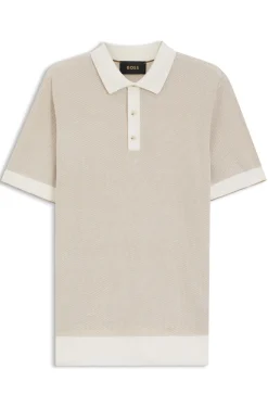 Strick-Poloshirt aus Seide und Baumwolle