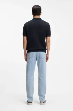 Strick-Poloshirt aus Seide und Baumwolle