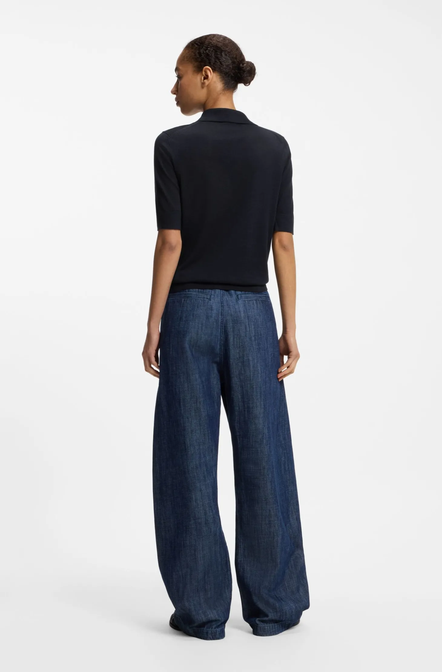Strick-Poloshirt aus superfeiner Merinowolle