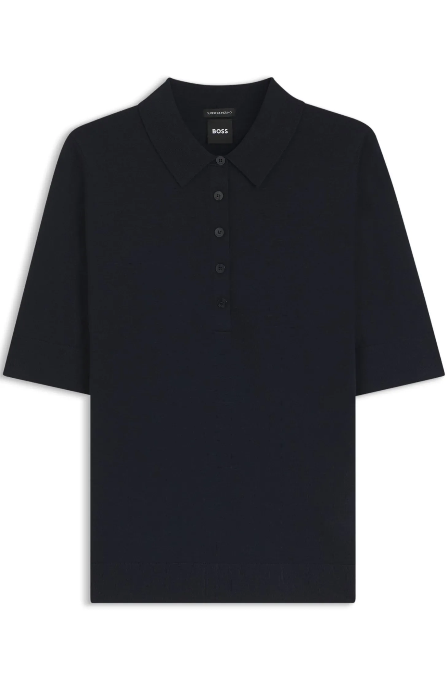 Strick-Poloshirt aus superfeiner Merinowolle