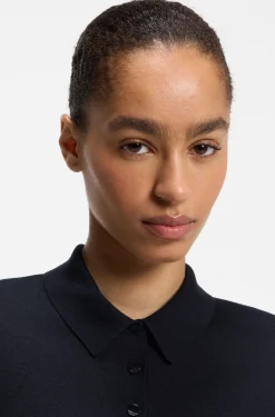 Strick-Poloshirt aus superfeiner Merinowolle