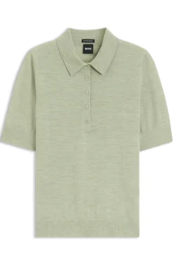 Strick-Poloshirt aus superfeiner Merinowolle