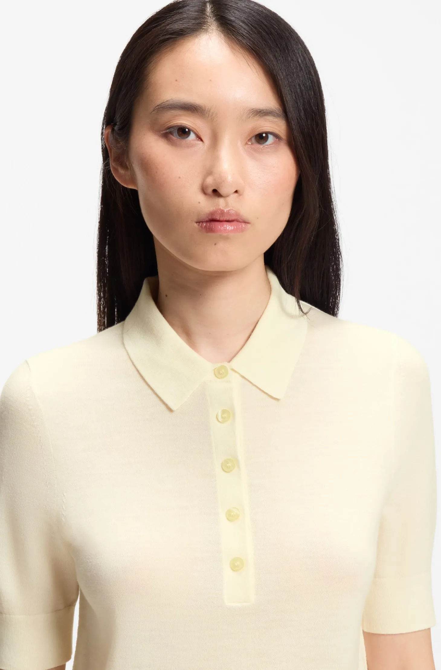 Strick-Poloshirt aus superfeiner Merinowolle