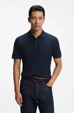 Strick-Poloshirt aus zweifarbiger Baumwolle