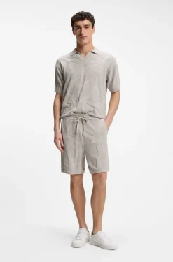 Strick-Poloshirt mit Johnny-Kragen und grafischem Muster