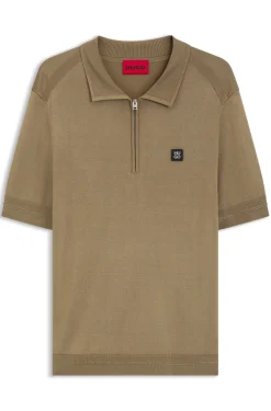 Strick-Poloshirt mit Reißverschluss am Kragen