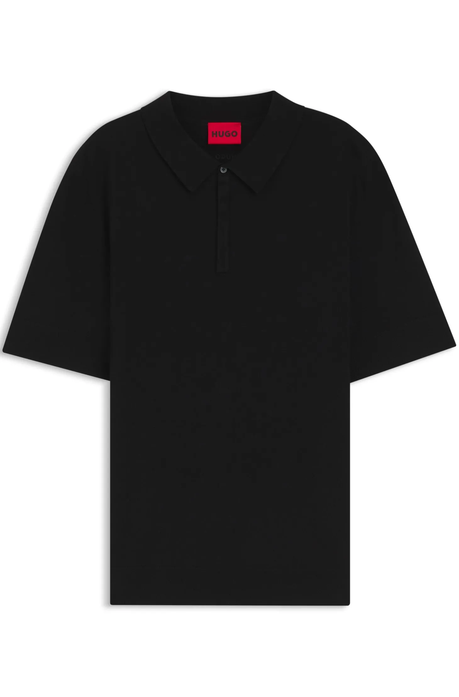 Strick-Poloshirt mit verdeckter Knopfleiste